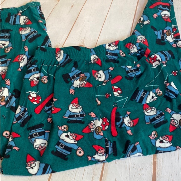 Sonoma Fleece Jammies for Your Families Green Gnome Christmas Pajama Bottoms - Picture 3 of 3